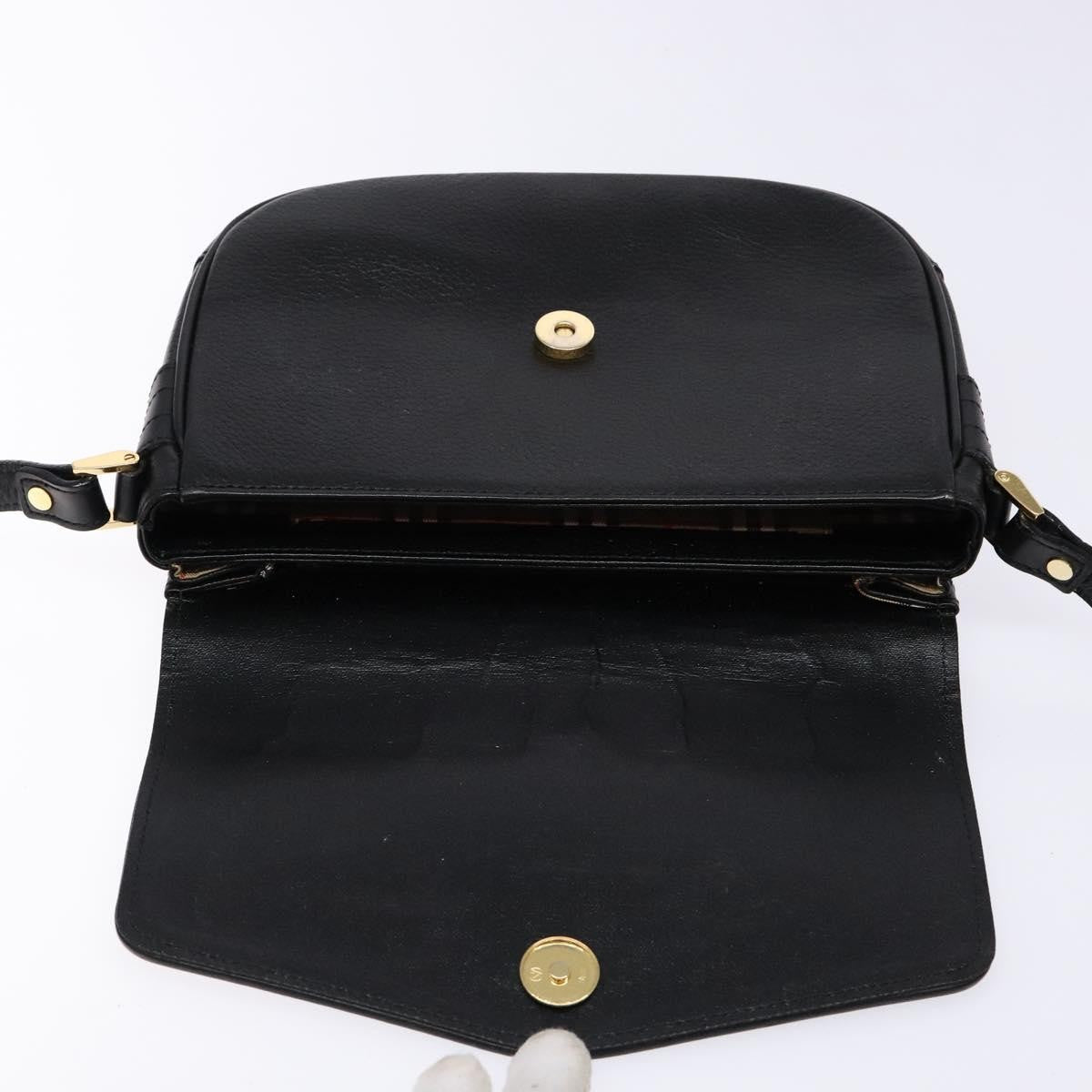 Burberry Flap Shoulder Leather, Black, Leather, Shoulder Bag