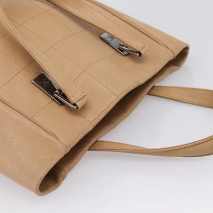 Chanel Chocolate Bar Coco Mark Leather, Beige, Leather, Tote Bag