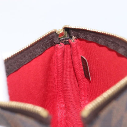 Louis Vuitton Pochette Accessoires Damier Ebene, Brown, Canvas, Clutch