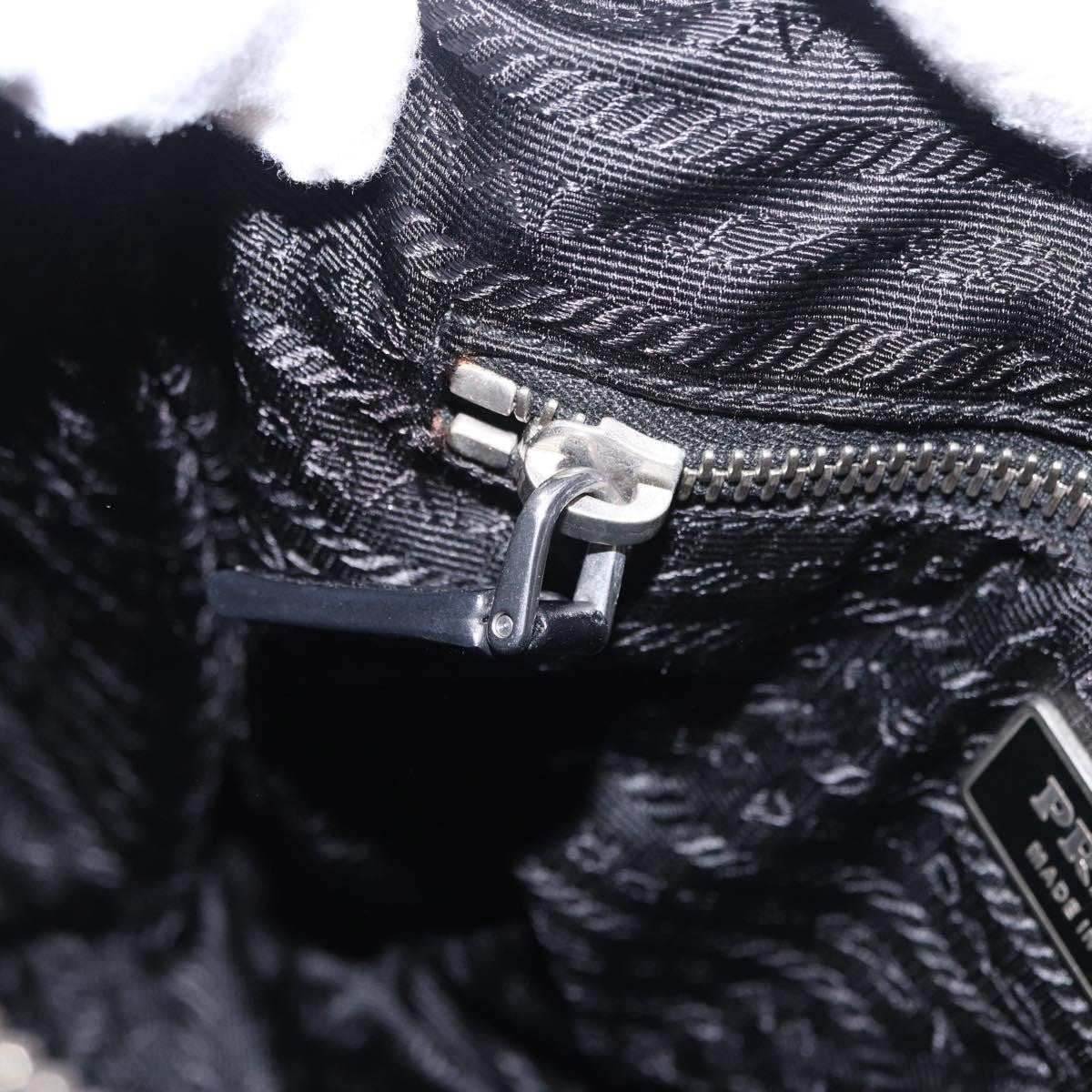 Prada Zip Messenger Tessuto with Leather, Black, Nylon, Handbag