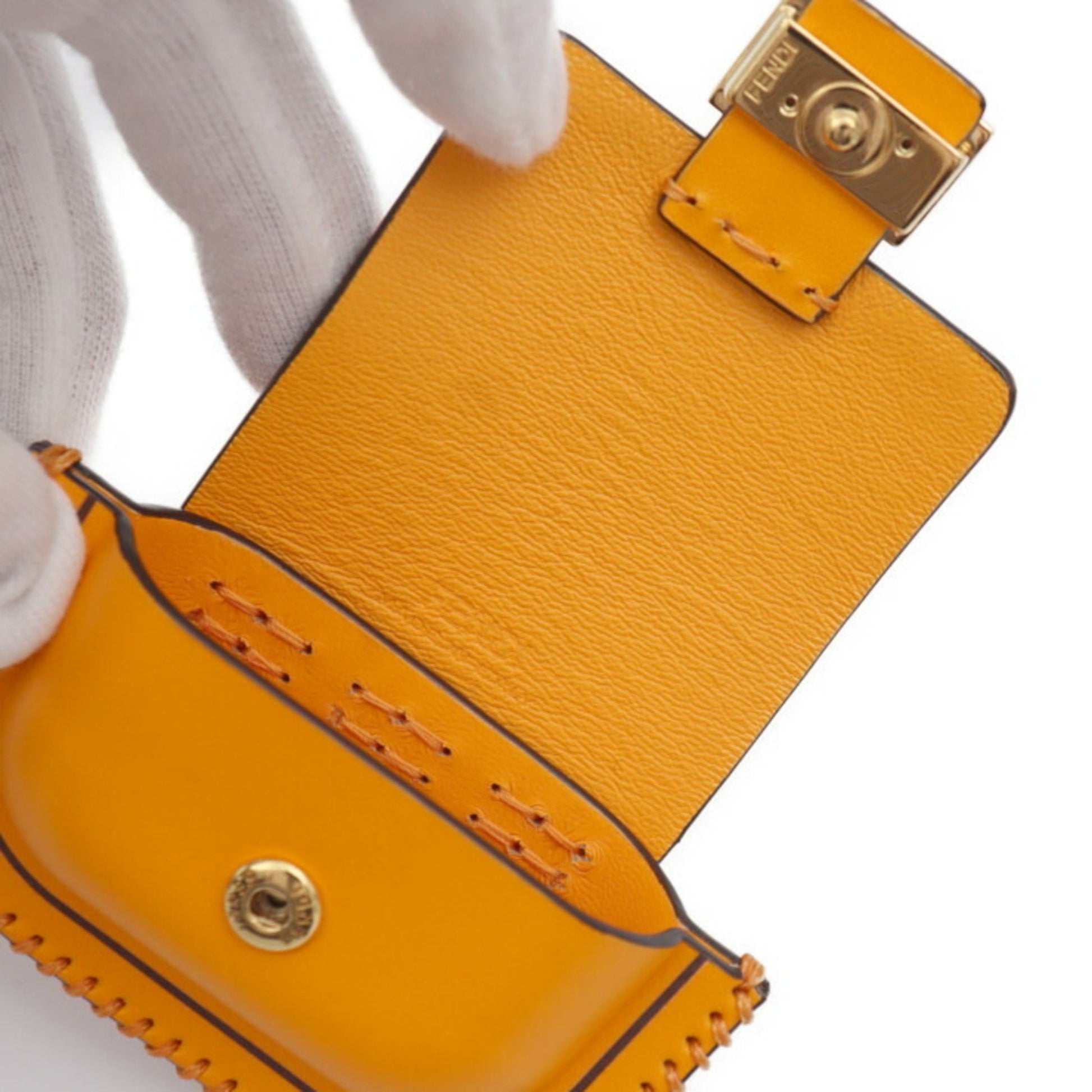 Fendi Baguette, Orange, Leather, clutch