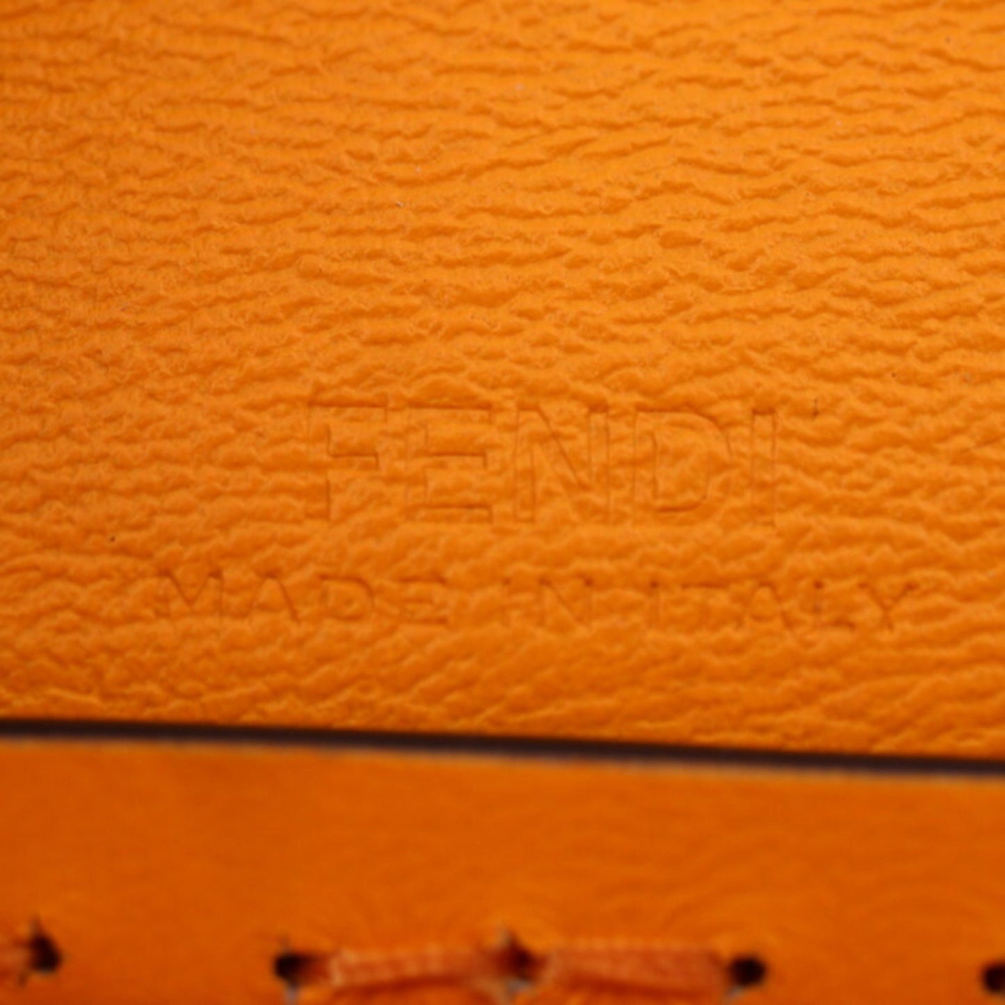 Fendi Baguette, Orange, Leather, clutch