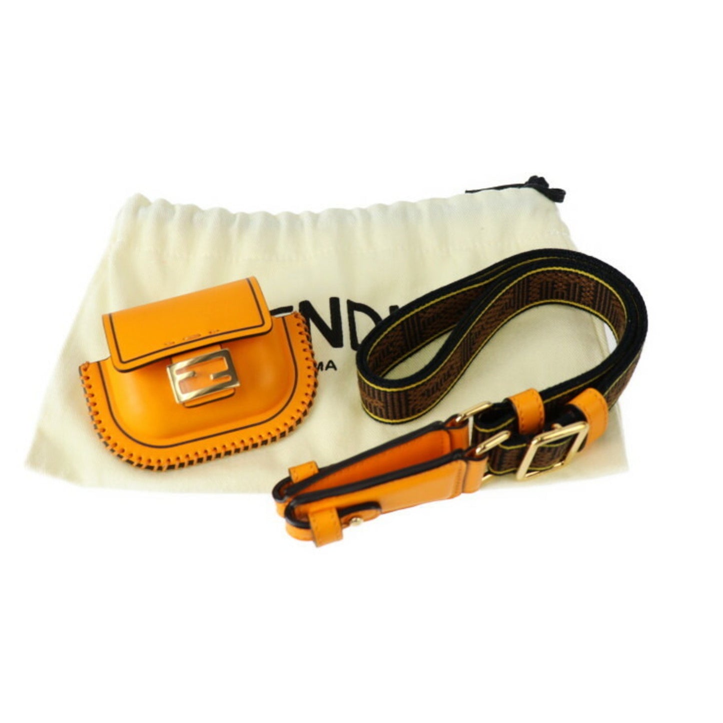 Fendi Baguette, Orange, Leather, clutch