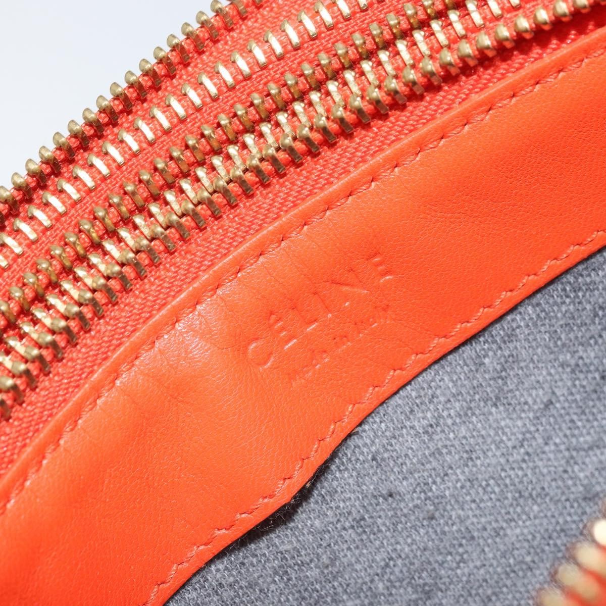 Celine Trio Leather, Orange, Leather, Shoulder Bag