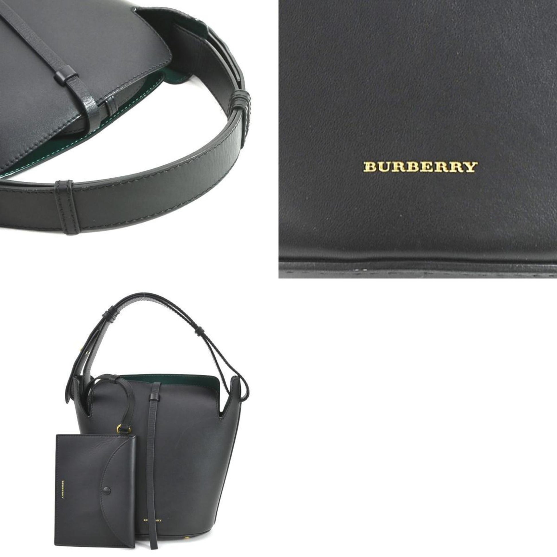 Burberry, Black, Leather, handbag