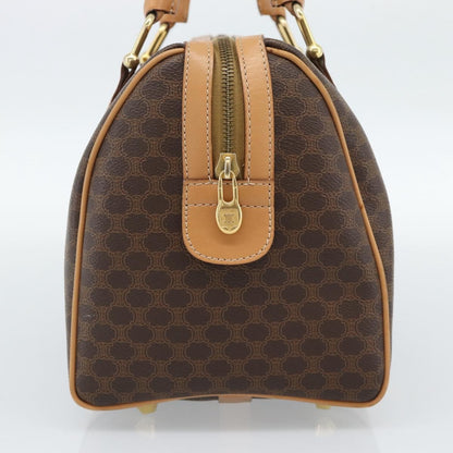 Celine Vintage Boston Macadam Coated Canvas, Brown, PVC, Handbag