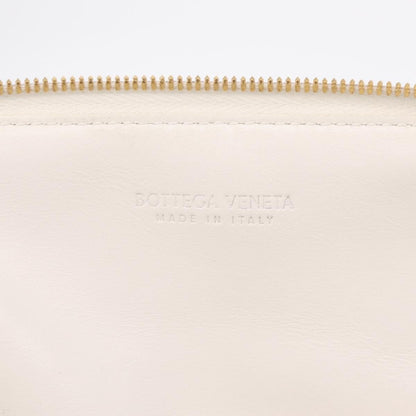 Bottega Veneta NAPPA19 Pouch with Strap Maxi Intrecciato Leather, White, Leather, Clutch