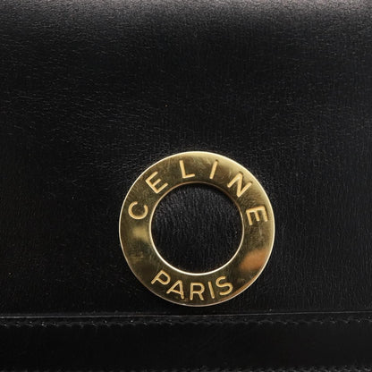 Celine Top Handle Leather, Black, Leather, Handbag