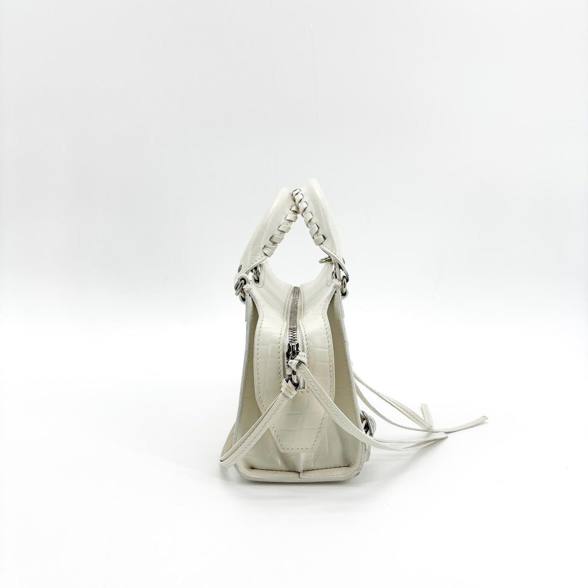 Balenciaga Neo Classic City Leather, White, Leather, Handbag
