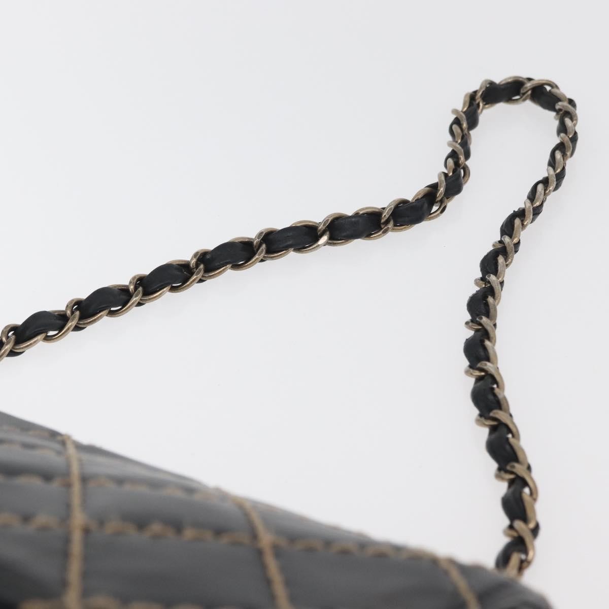 Chanel Chanel Matelassé Cuir Noir Black leather, Black, Leather, Handbag