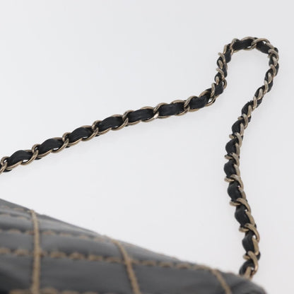Chanel Chanel Matelassé Cuir Noir Black leather, Black, Leather, Handbag