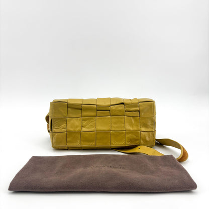 Bottega Veneta Fun Cassette Maxi Intrecciato Leather, Yellow, Leather, Crossbody Bag