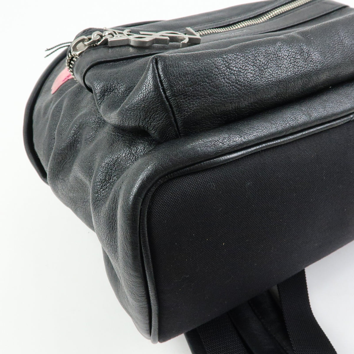 Saint Laurent City Patchwork Leather, Black, Leather, Backpack