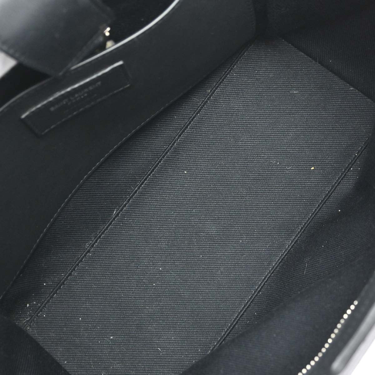 Saint Laurent Monogram Cabas Downtown Raffia and Leather, Black, Leather, Tote Bag