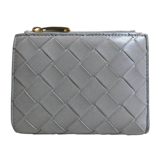 Bottega Veneta Intrecciato, Grey, Leather, wallet