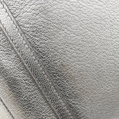 Balenciaga Everyday Glitter Leather, Silver, Leather, Tote Bag