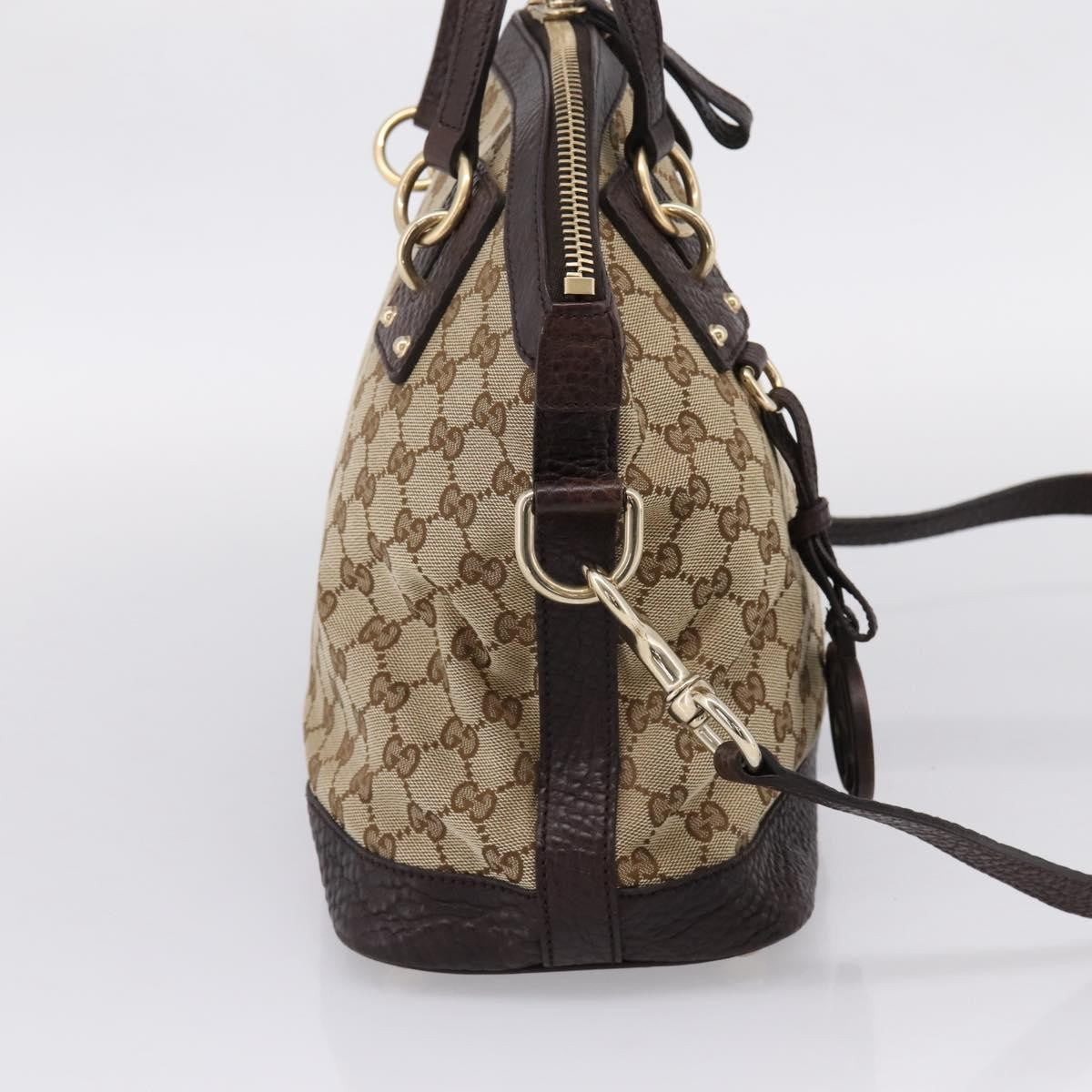 Gucci Britt Convertible Dome Satchel GG Canvas, Beige, Canvas, Handbag