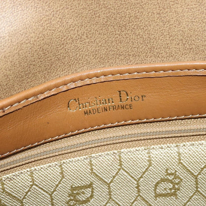 Christian Dior Vintage Honeycomb Canvas, Beige, Canvas, Shoulder Bag