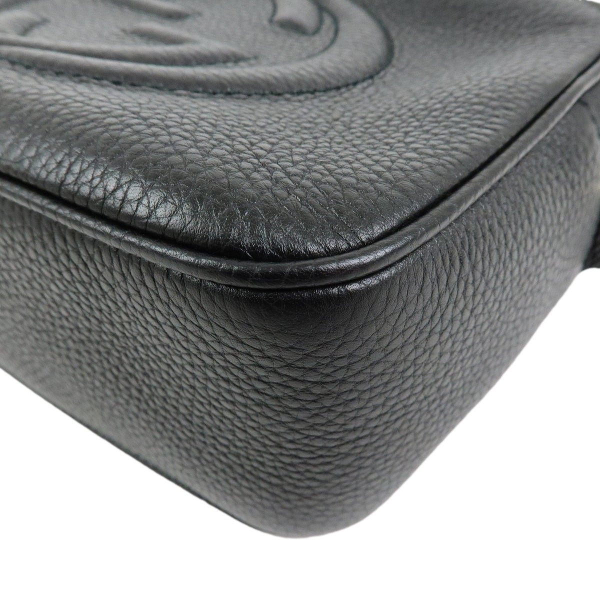 Gucci Soho Disco Leather, Black, Leather, Crossbody Bag