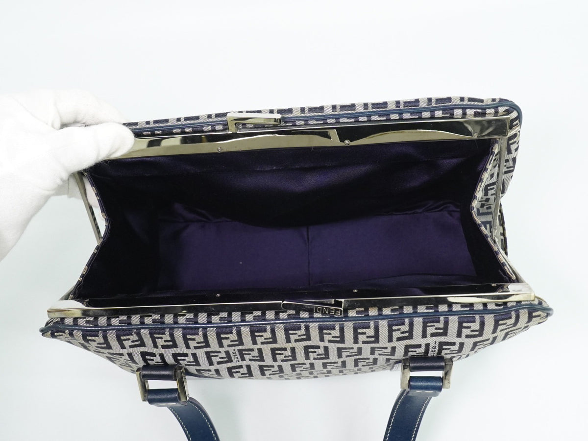 Fendi Vintage shoulderbag Canvas, Navy, Canvas, Shoulder Bag