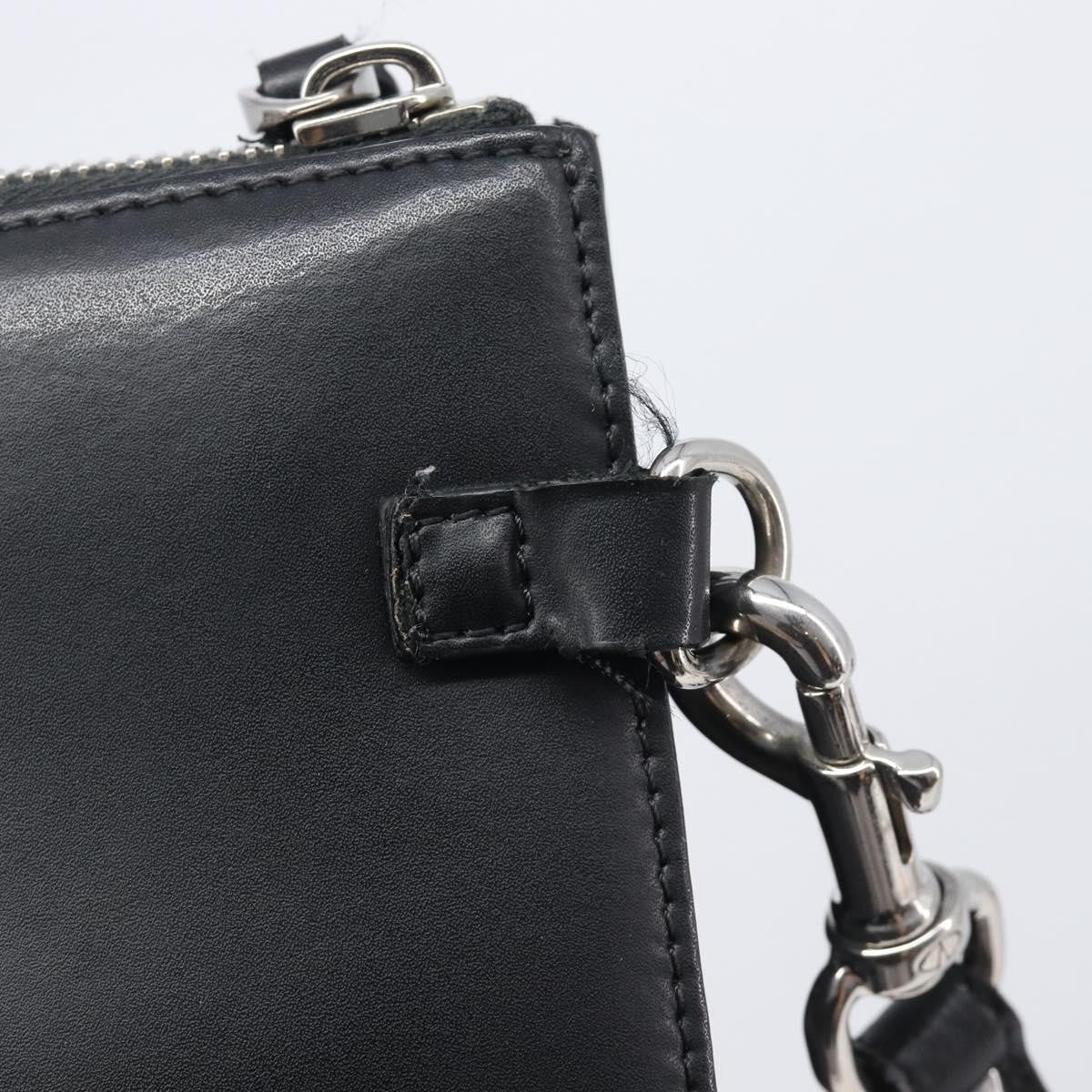 Valentino Garavani VLTN Wristlet Clutch Printed Leather, Black, Leather, Clutch