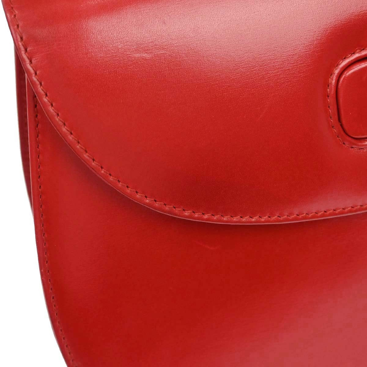 Gucci Vintage Convertible Bamboo Top Handle Leather, Red, Leather, Handbag