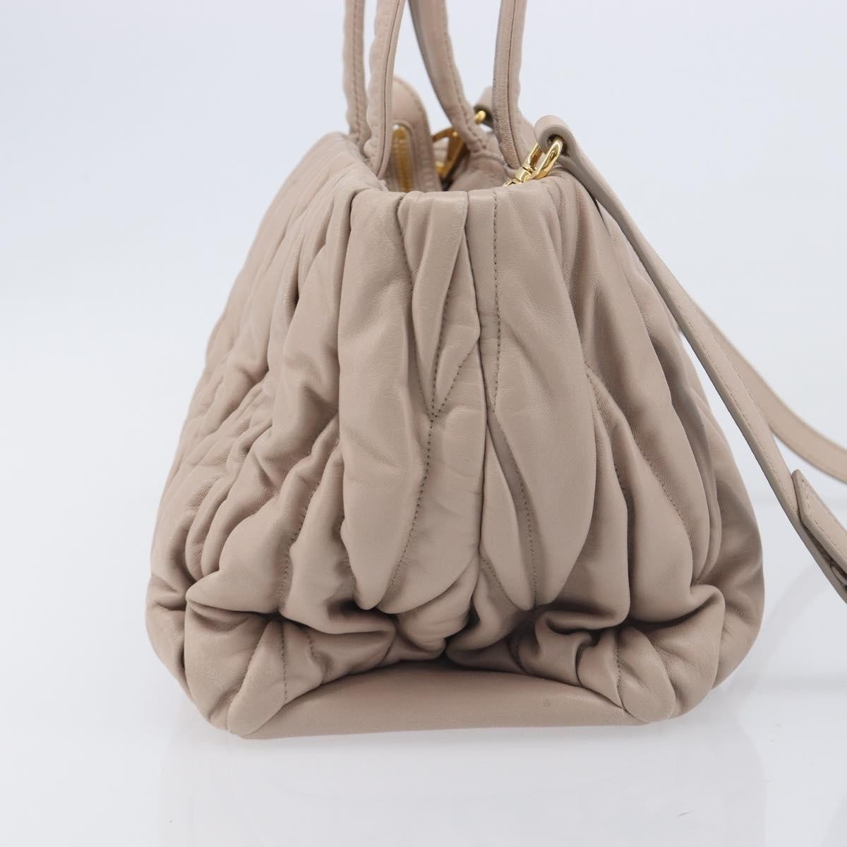 Miu Miu Convertible Matelasse Leather, Beige, Leather, Tote Bag