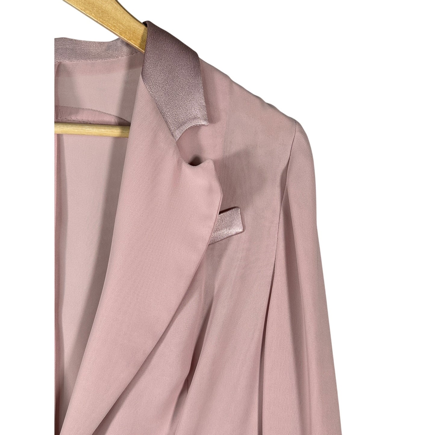 Mirarika Blazer Suit Medium Pink Long Sleeve Satin Trim