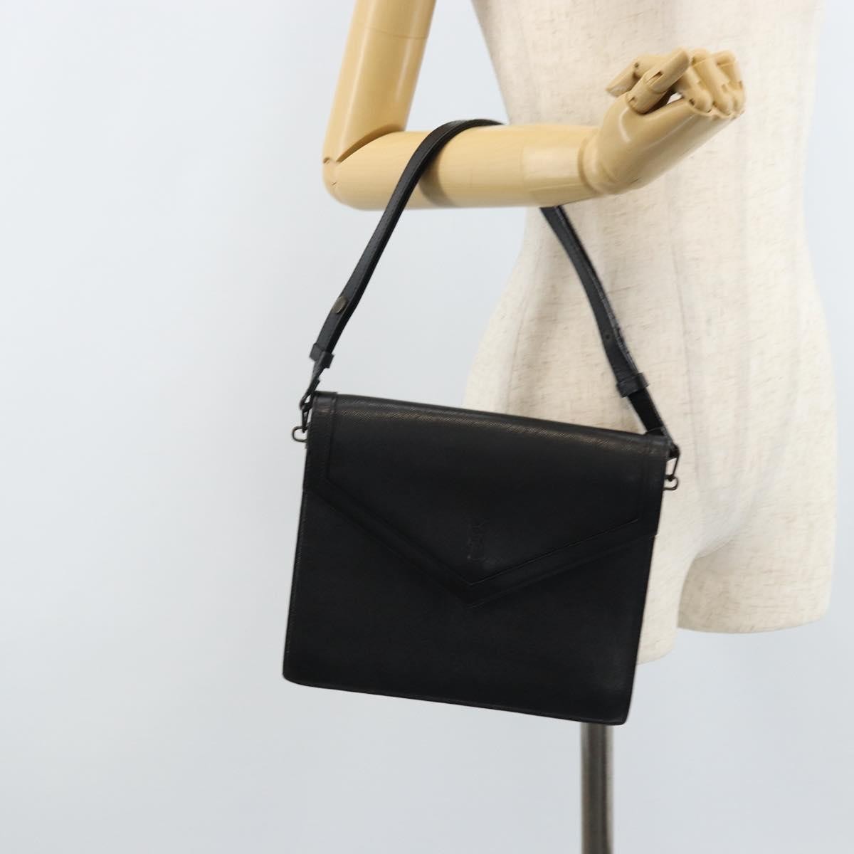 Saint Laurent Vintage Leather, Black, Leather, Handbag