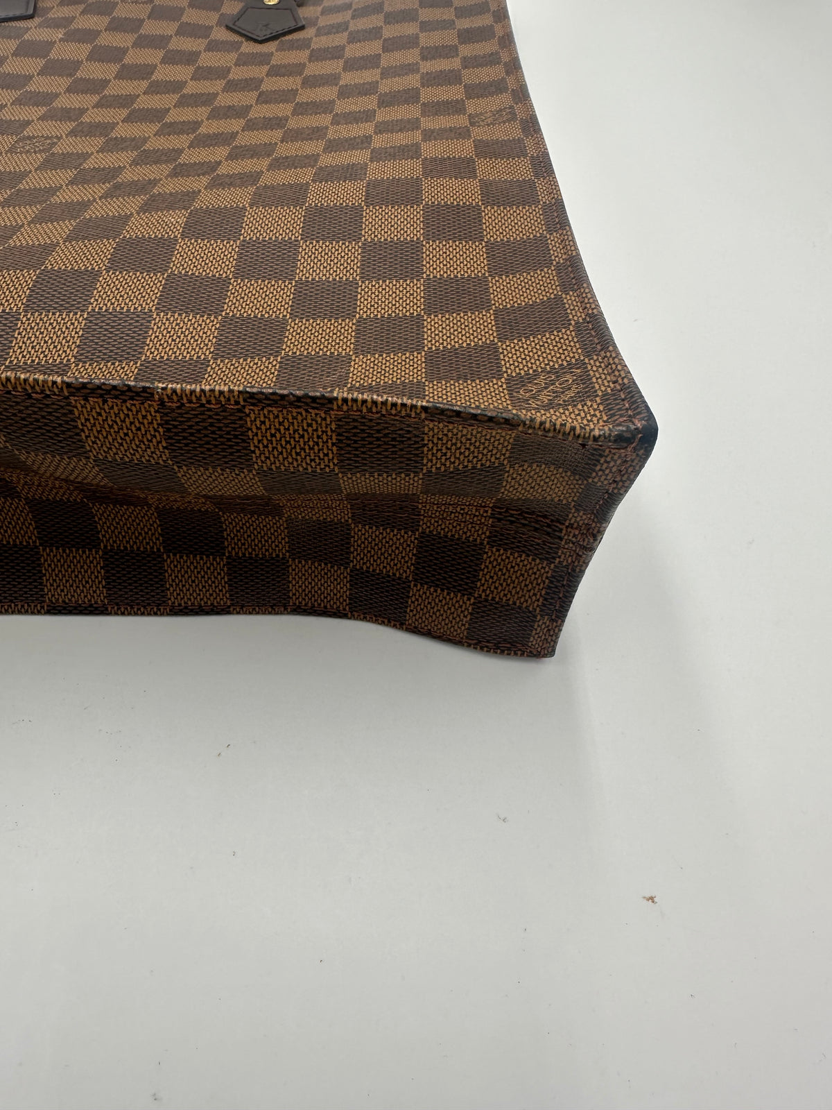 Louis Vuitton Sac Plat Damier Ebene, Brown, Canvas, Handbag