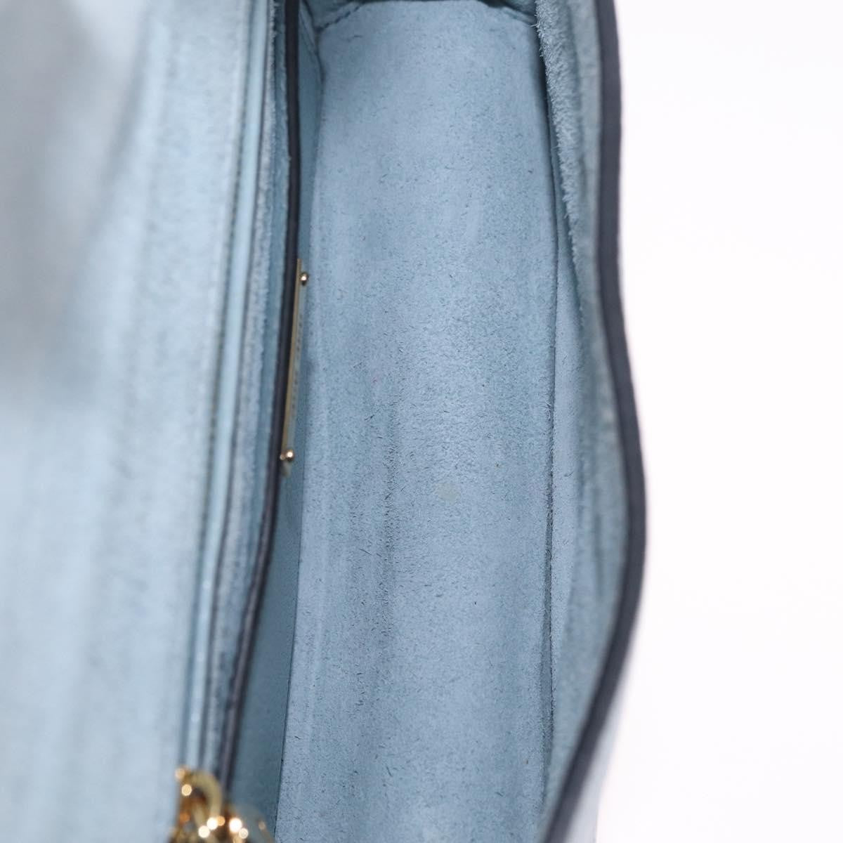 Miu Miu Madras Crystal Buckle Leather, Blue, Leather, Shoulder Bag