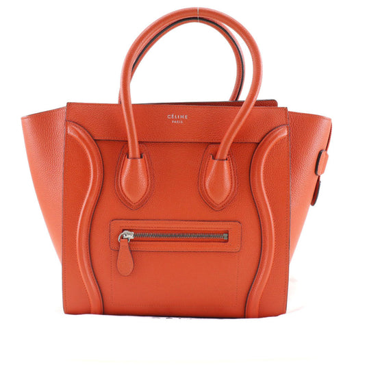 Céline Luggage, Red, Leather, handbag