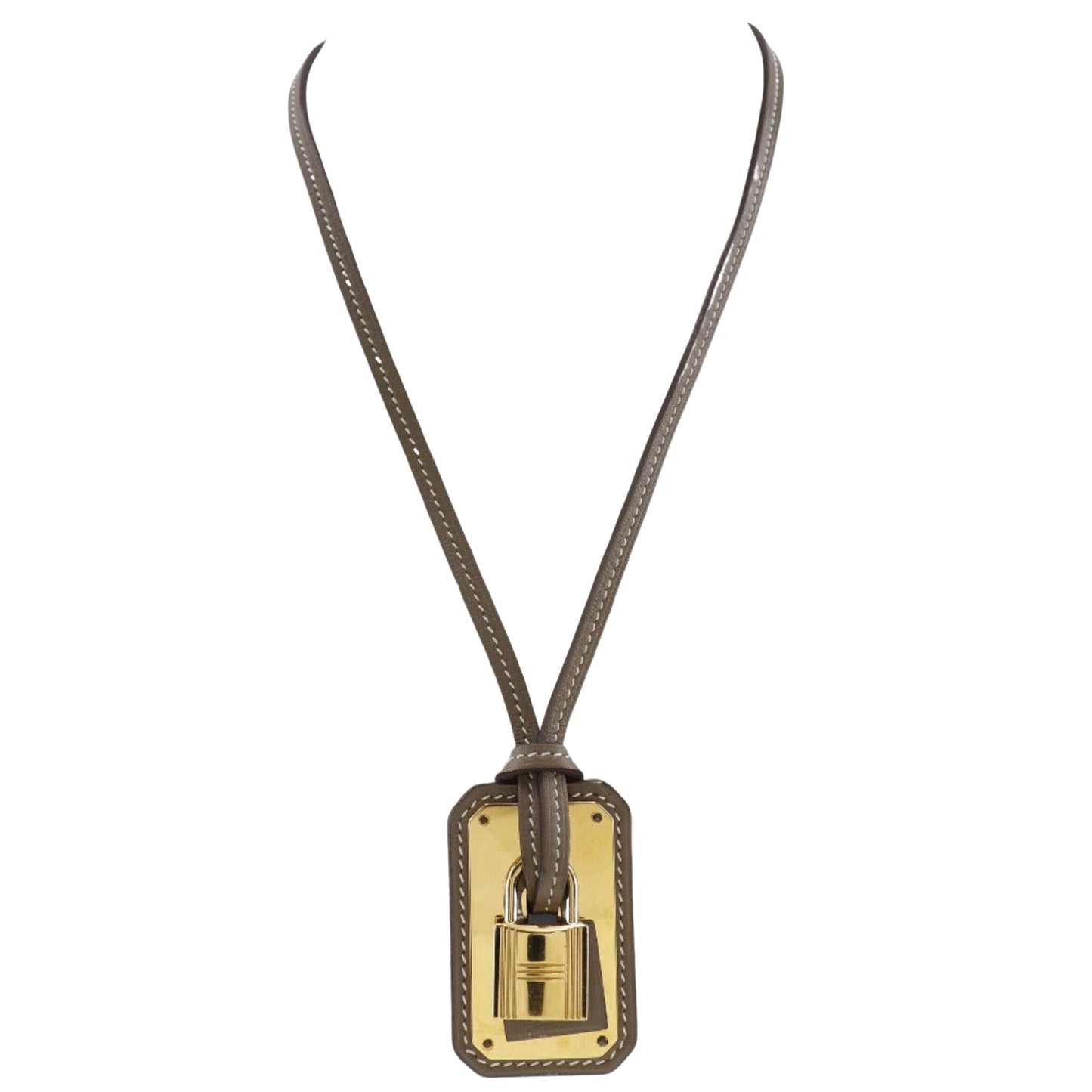 Hermès O'kelly, Gold, Leather, necklace