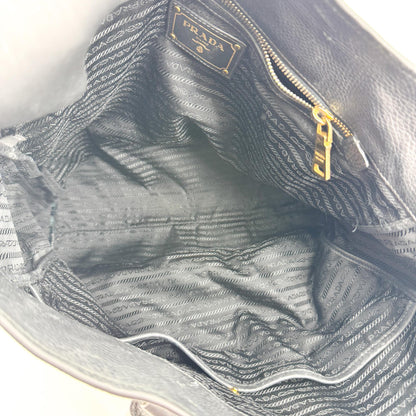 Prada Vitello Daino Leather, Black, Leather, Shoulder Bag