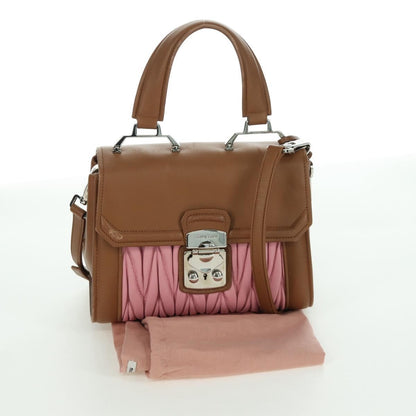 Miu Miu Convertible Top Handle Satchel Matelasse Leather, Pink, Leather, Handbag