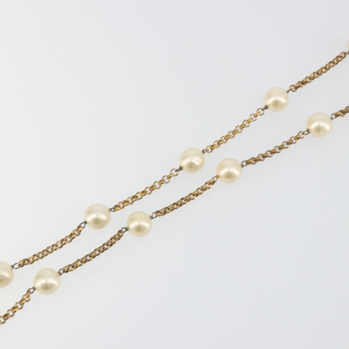 Chanel Pearl Station Metal and Faux Pearl, Gold, Metal, Necklace