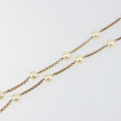 Chanel Pearl Station Metal and Faux Pearl, Gold, Metal, Necklace