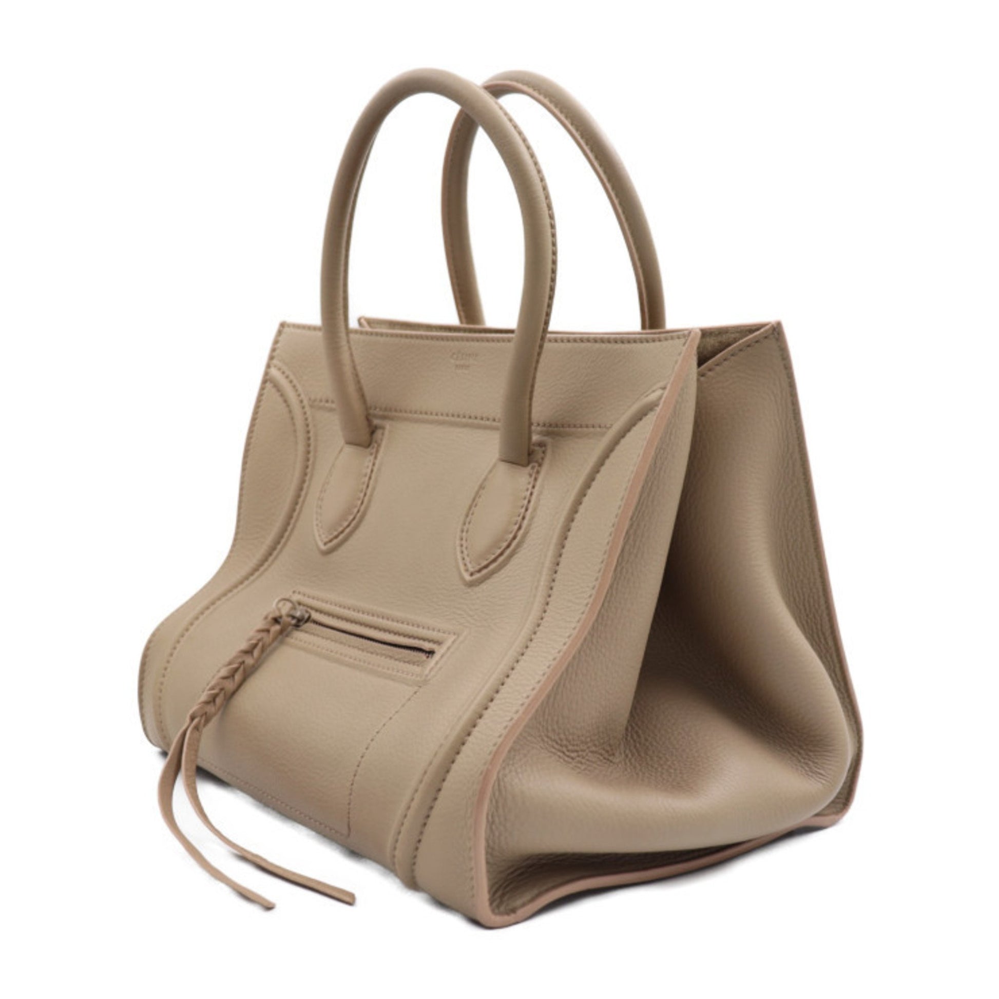 Céline Luggage Phantom, Beige, Leather, handbag