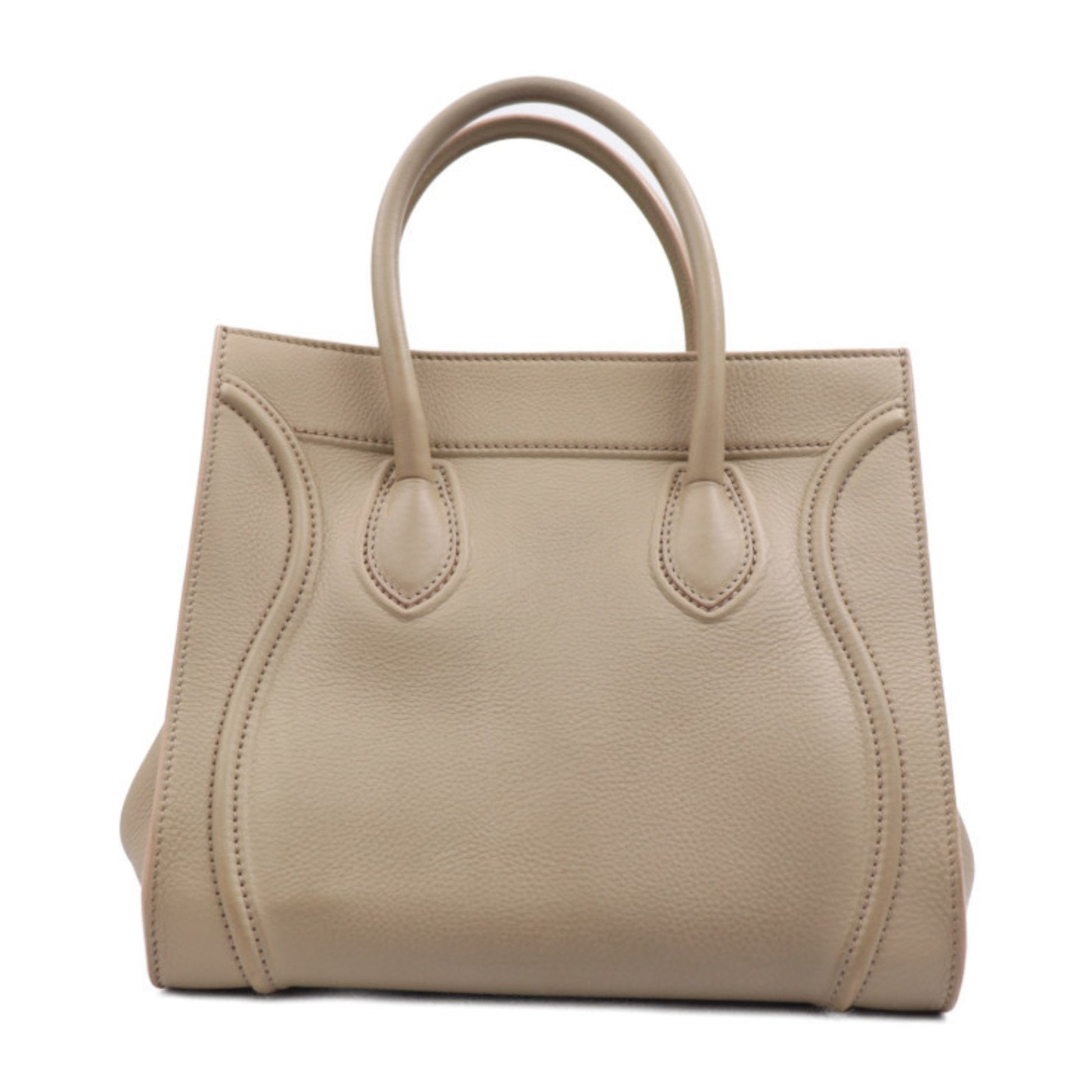 Céline Luggage Phantom, Beige, Leather, handbag