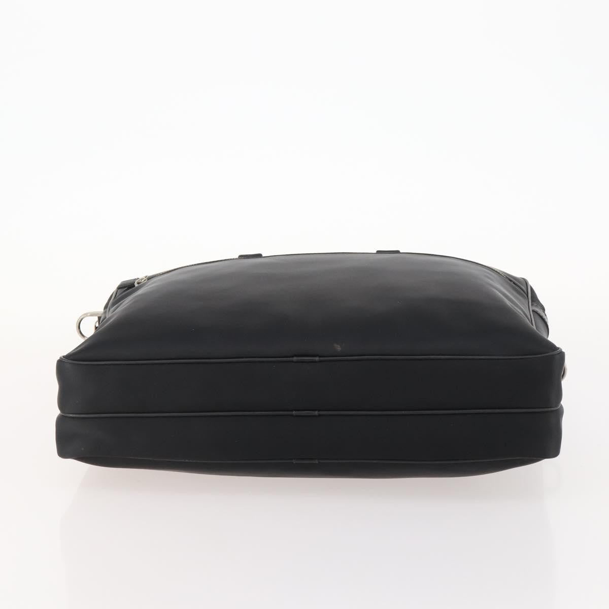 Burberry Front Zip Pocket Convertible Leather, Black, Nylon, Briefcase