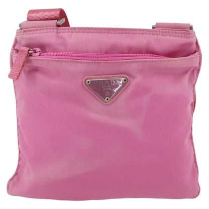 Prada Front Pocket Messenger Tessuto, Pink, Nylon, Shoulder Bag
