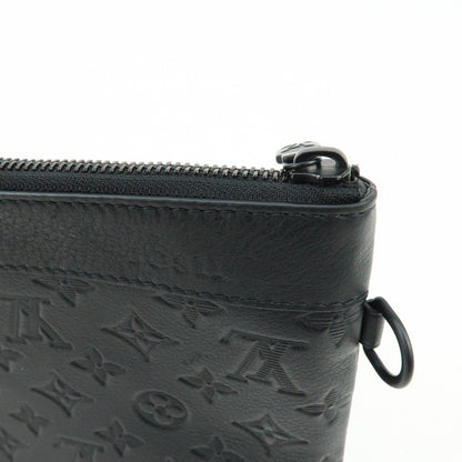 Louis Vuitton Pochette To-Go Monogram Shadow Leather, Black, Leather, Clutch