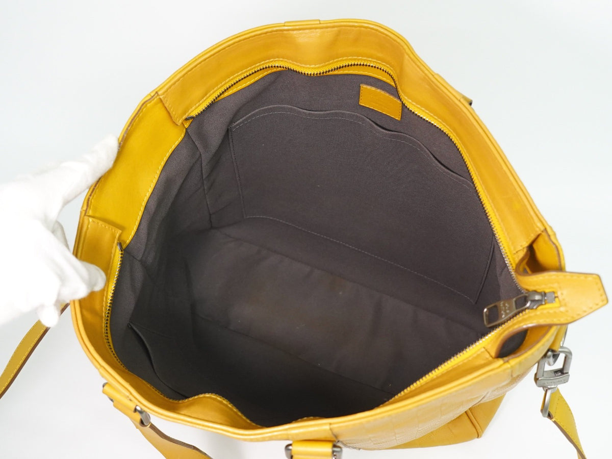 Louis Vuitton Tadao Damier Infini Leather, Yellow, Leather, Handbag