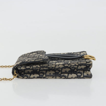 Christian Dior Phone Case Oblique Canvas, Navy, Canvas, Clutch