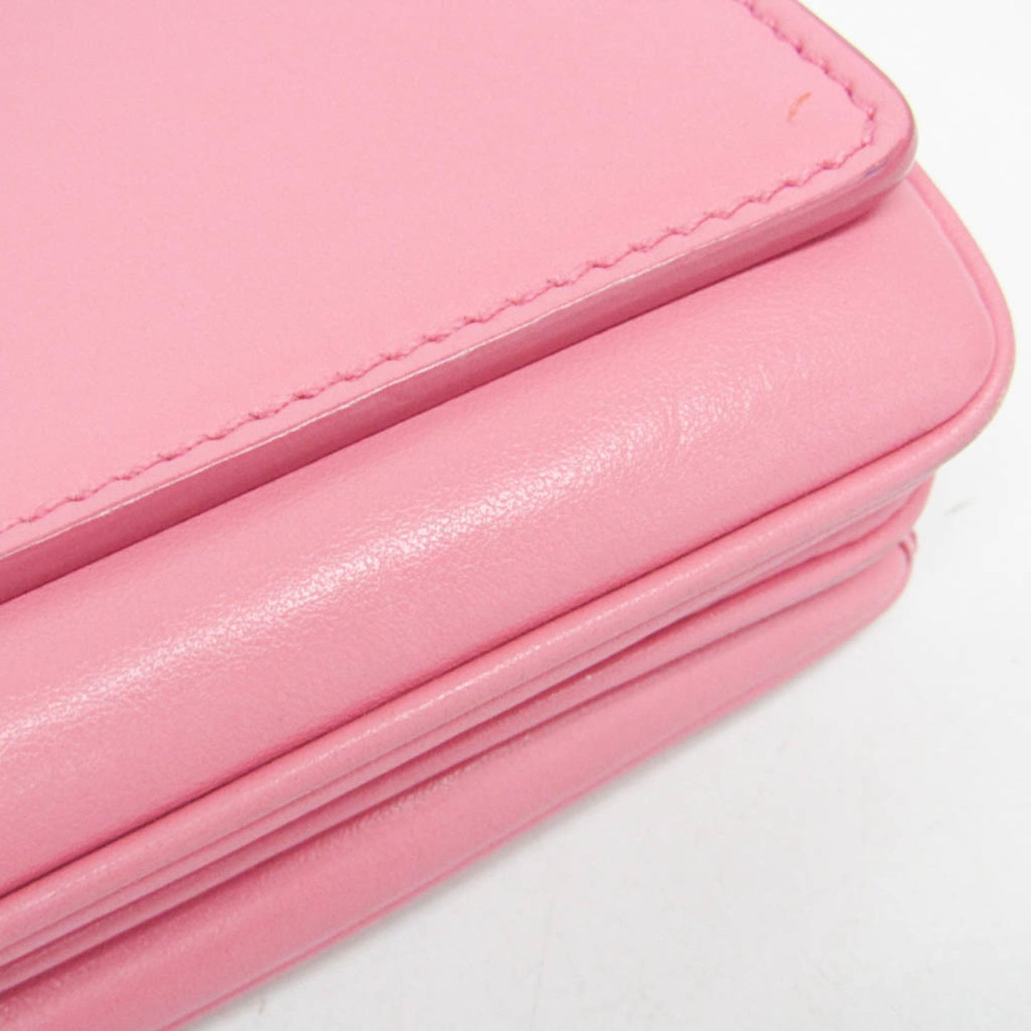 Prada Lux Chain Lock Flap Saffiano Leather, Pink, Leather, Shoulder Bag