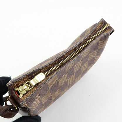 Louis Vuitton Trousse Make Up Damier, Brown, Canvas, Clutch