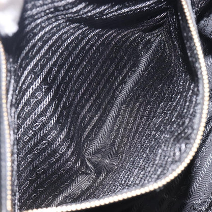 Prada Gaufre Double Zip Convertible Nappa Leather, Black, Leather, Tote Bag