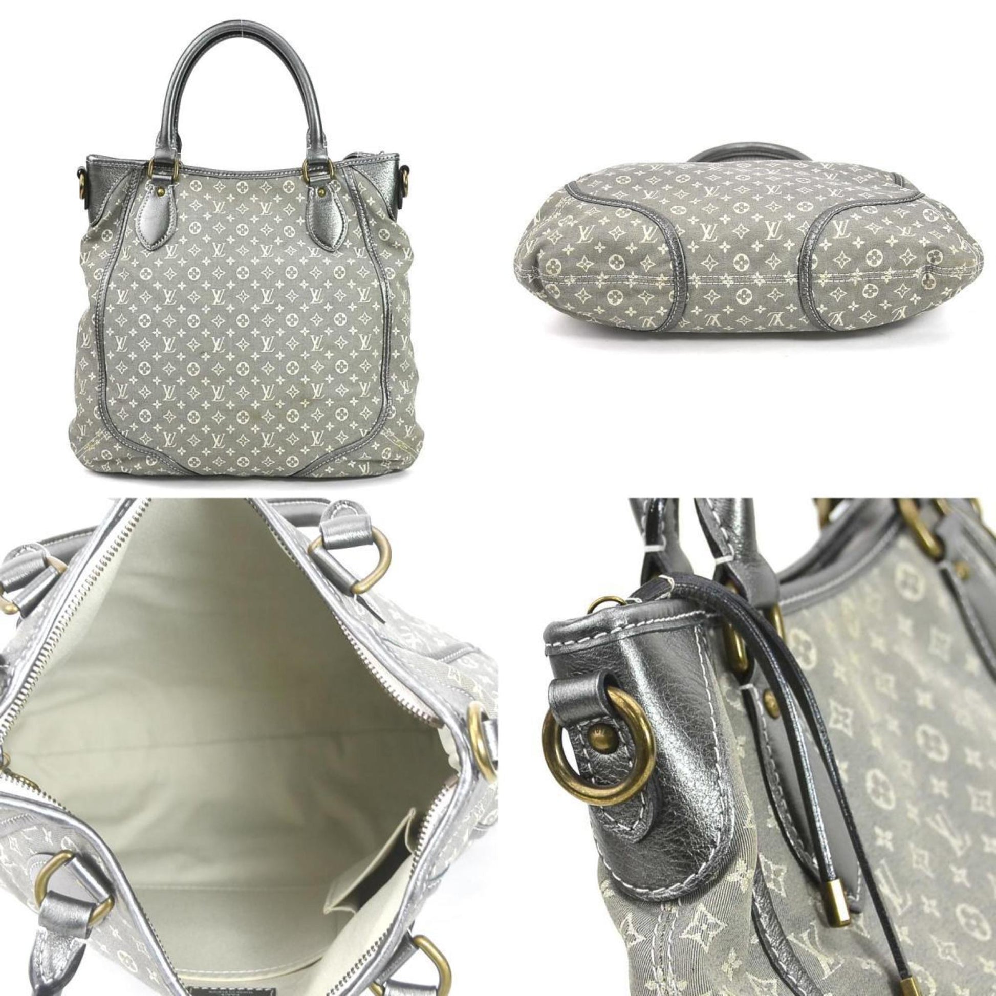 Louis Vuitton Mini Lin, Grey, Canvas, shoulder