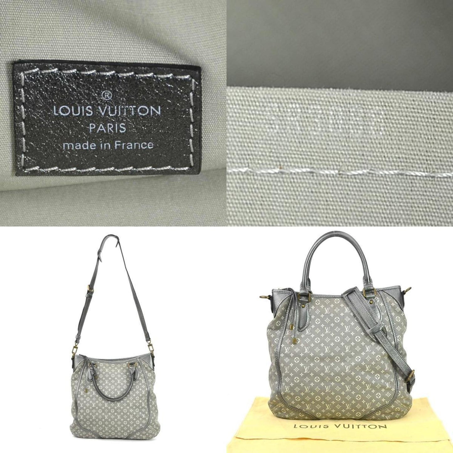 Louis Vuitton Mini Lin, Grey, Canvas, shoulder