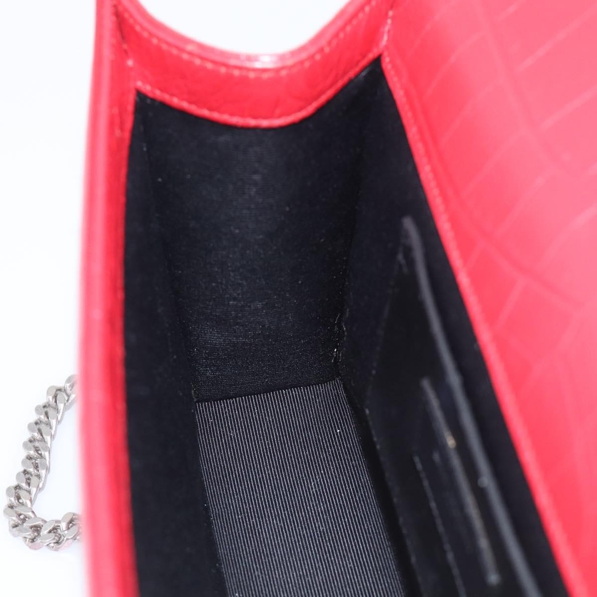 Saint Laurent Classic Monogram Crocodile Embossed Leather, Red, Leather, Crossbody Bag